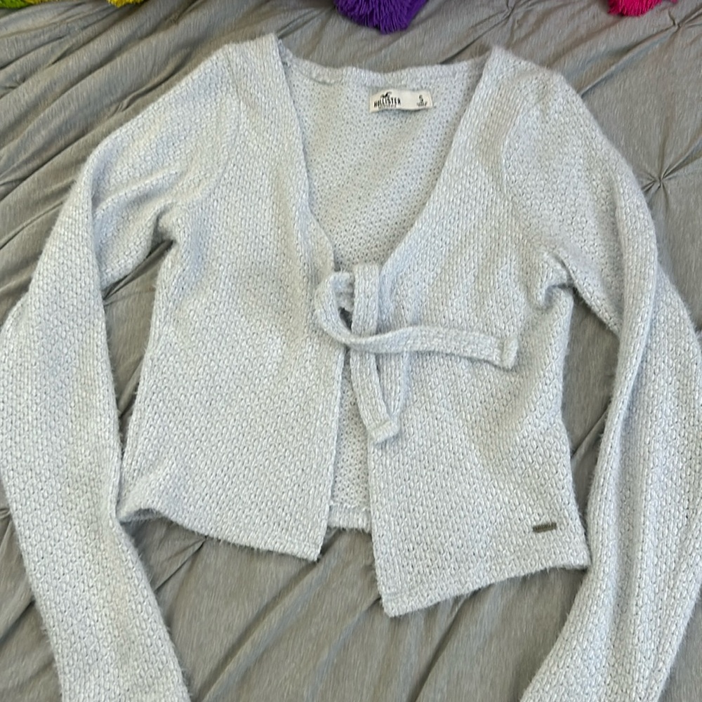 Light blue Hollister cropped cardigan. Size small